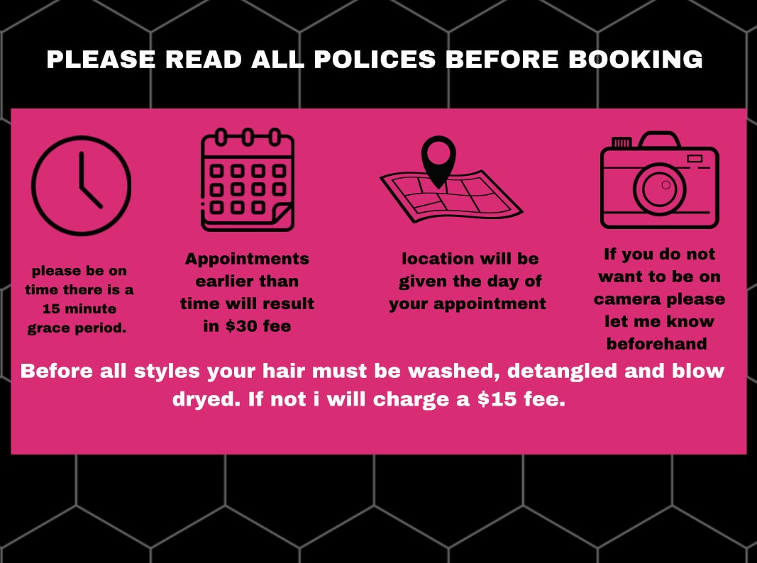 Please read before booking your Appointment